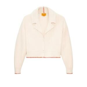 GUEST IN RESIDENCE Cabin Cardigan Cream White Ribbed Knit Cardigan Sweater Small